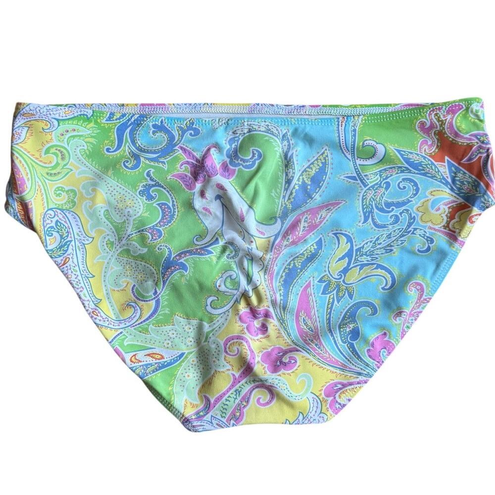 Ralph Lauren Pink Green Paisley Print Hipster Bikini Swimsuit Bottom Size 6 - Picture 6 of 6